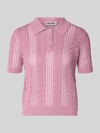 REVIEW Slim Fit Poloshirt in Strick-Optik Mauve