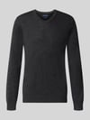 Christian Berg Men Strickpullover aus Woll-Mix mit V-Ausschnitt Anthrazit Melange