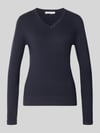 Christian Berg Woman Pullover aus Viskose-Mix mit V-Ausschnitt Dunkelblau