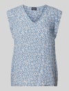 PIECES Blouse van viscose met V-hals, model 'NYA' Bleu