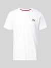 Alpha Industries T-Shirt mit Logo und Rundhalsausschnitt Weiss