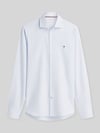 Tommy Hilfiger Regular Fit Businesshemd mit abgerundetem Saum Bleu