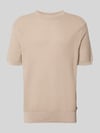BOSS Regular Fit Strick-Shirt aus reiner Baumwolle Modell 'H-NILTON' Beige