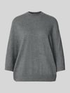 HERZENS Sweter o kroju relaxed fit z czystego kaszmiru w imitacji dzianiny Średnioszary