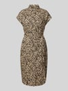 PIECES Midikleid mit Allover-Print Modell 'NYA' Sand