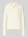 Fynch-Hatton Strickpullover mit V-Ausschnitt Ecru