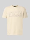 BOSS Green Regular Fit T-Shirt aus Baumwoll-Mix Modell 'TS_GLOBE LOGOPATTERN' Sand
