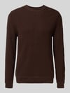 Superdry Strickpullover mit gerippten Abschlüssen Dunkelbraun