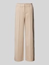 ICHI Wide Leg Stoffhose mit fixierten Bügelfalten Modell 'KATE' Beige