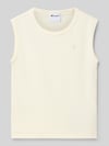 Champion regular fit top met logo-stitching Ecru