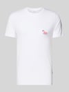 Lindbergh T-Shirt mit Stitching und Rundhalsausschnitt Weiss