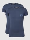 Emporio Armani T-Shirt mit Label-Print Marine