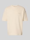 PEGADOR Oversized T-Shirt mit Strukturmuster und Label-Stitching Offwhite