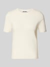 REVIEW Gebreid shirt van viscosemix met ronde hals Offwhite