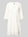 VERO MODA Loose Fit Spitzenkleid aus Baumwoll-Mix Modell 'HONEY' Weiss