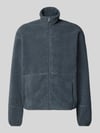 Jake*s Studio Men Sweatjacke mit Teddyfell Rauchblau