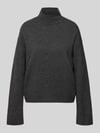 Christian Berg Woman Strickpullover mit Stehkragen Dunkelgrau Melange