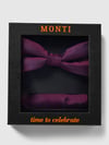 MONTI Fliege und Einstecktuch im Set aus reiner Seide Fuchsia