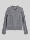 Tommy Hilfiger Strickjacke aus Wolle mit Logo-Detail Dunkelgrau