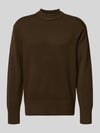 Selected Relaxed Fit Strickpullover aus Woll-Kaschmir-Mix Modell 'Calle' Dunkelbraun