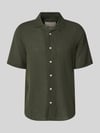 ONLY & SONS Slim Fit Freizeithemd aus Baumwoll-Leinen-Mix Modell 'CAIDEN' Oliv