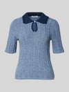 Scotch & Soda Strickshirt mit Umlegekragen und Schlüsselloch-Ausschnitt Bleu