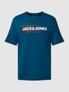 JACK & JONES T-Shirt mit Label-Print Modell 'CORP' Petrol