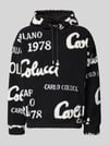 Carlo Colucci Oversized Hoodie mit Känguru-Tasche Black