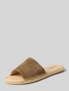 Espadrij Sandaaltjes met labeldetail model 'PLAGE VELOUR' Cognac