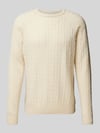 Lindbergh Strickpullover mit gerippten Abschlüssen Offwhite