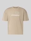 EA7 Emporio Armani t-shirt z logo i okrągłym dekoltem Beżowy