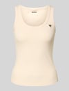 GUESS Activewear slim fit top van viscosemix model 'Colette' Ecru