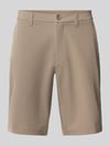 BOSS Green slim fit chino short met persplooien Zand