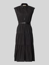 MICHAEL Michael Kors Hemdblusenkleid mit Gürtel und Knopfleiste BLACK