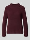 monari Regular Fit Strickpullover mit Stehkragen Bordeaux