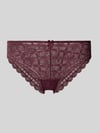 Jake*s Casual Slip mit Spitzenbesatz und Schleife Pflaume