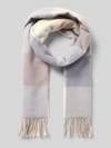 Kurt Beines Schal mit Fransen und Karo-Muster Beige