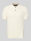 Christian Berg Men Slim fit poloshirt met structuurpatroon Offwhite