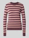 Christian Berg Woman Strickpullover mit Rundhalsausschnitt Aubergine