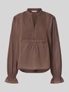 mbyM Bluse mit Häkelspitze Modell 'Tamya' Mittelbraun