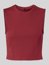 ONLY Top krótki o kroju slim fit z mieszanki bawełny model ‘VELA’ Bordowy
