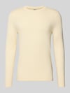 DRYKORN Strickpullover mit gerippten Abschlüssen Modell 'Irmino' Offwhite