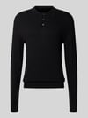 JACK & JONES Premium Gebreide pullover met kentkraag, model 'EDGAR' Zwart