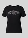 GUESS Activewear t-shirt z mieszanki wiskozy i elastanu z logo Czarny