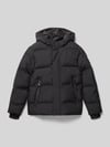 JACK & JONES Regular fit gewatteerd jack met logo-applicatie, model 'Fusion' Zwart