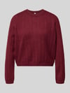 PIECES Regular Fit Pullover mit gerippten Ärmelbündchen Modell 'ADA' Bordeaux