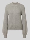 ONLY Regular Fit Strickpullover aus Viskose-Mix Modell 'KATIA' Mittelgrau Melange