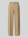 Brax straight fit linnenbroek met elastische band Beige