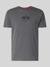 Alpha Industries T-shirt met logo en ronde hals Antraciet