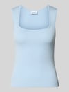 JJXX Top aus Viskose-Mix mit Karree-Ausschnitt Modell 'POSIE' Hellblau